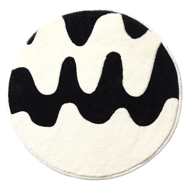 Curvy Checker Mini Tufted Area Rug for Stylish Home Decor-Orizon Depot