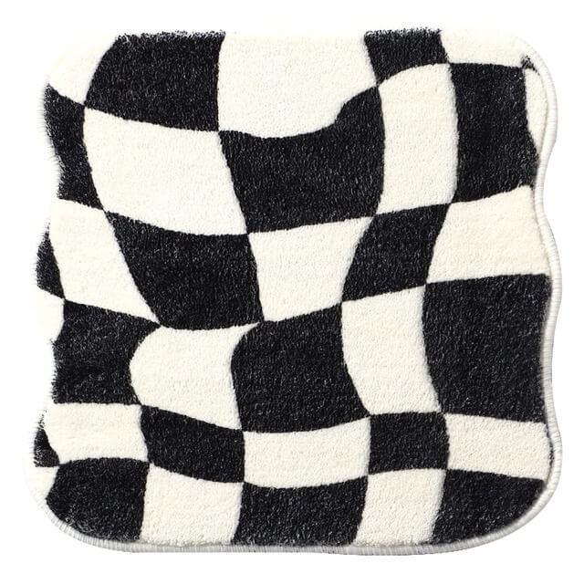 Curvy Checker Mini Tufted Area Rug for Stylish Home Decor-Orizon Depot