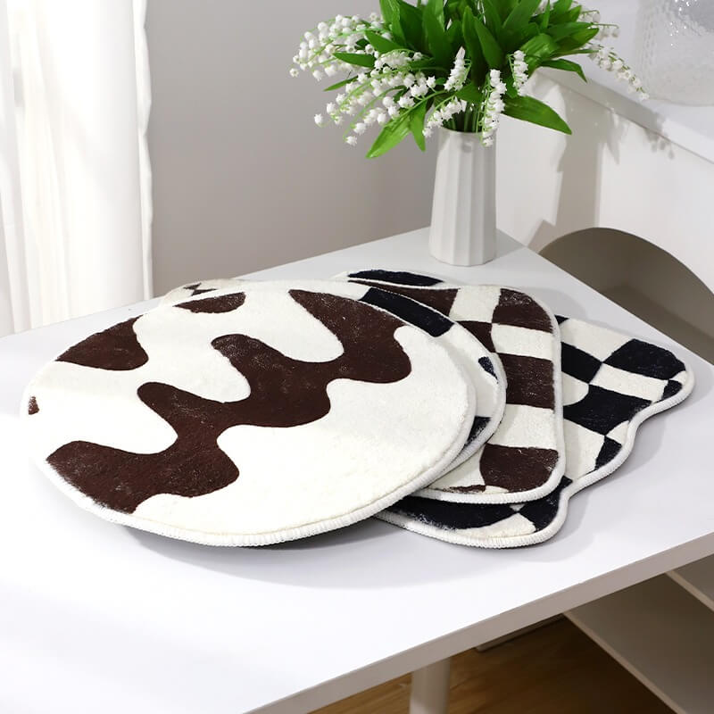 Curvy Checker Mini Tufted Area Rug for Stylish Home Decor-Orizon Depot