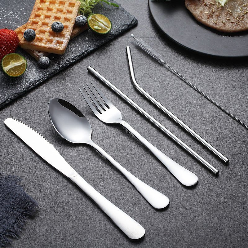 Portable Cutlery Set with Case for On-the-Go Dining-Orizon Depot