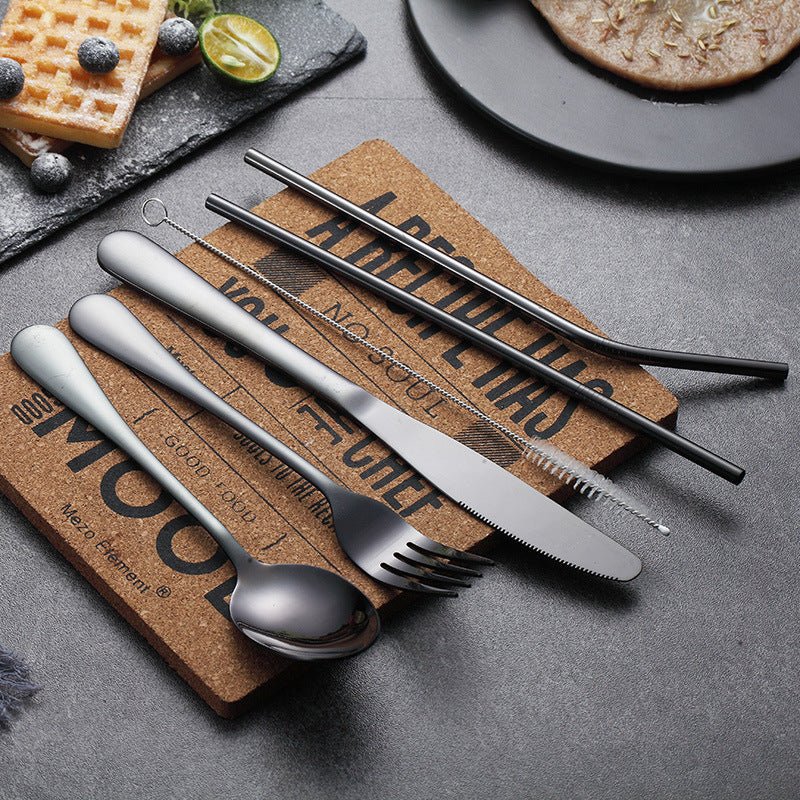 Portable Cutlery Set with Case for On-the-Go Dining-Orizon Depot