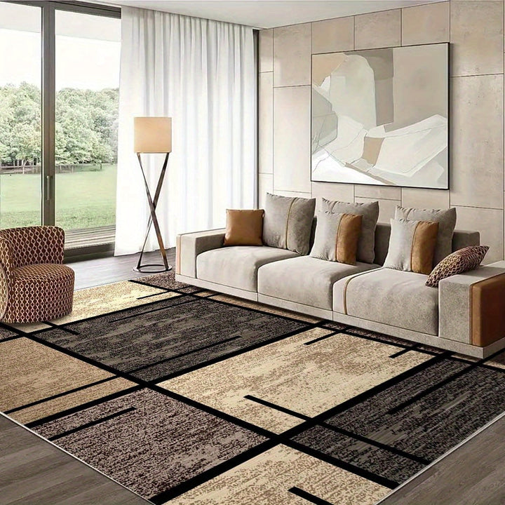 Geometric Elegance Area Rug | Modern Washable Non-Slip Mat