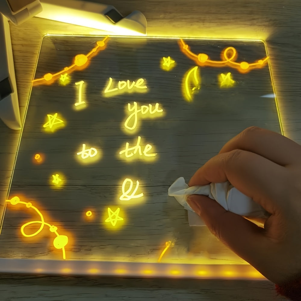 USB LED Noteboard with 12 Colored Pens - Bright Message Board for Home & Office-Orizon Depot