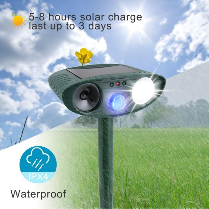 Solar Powered Ultrasonic Deer Repeller - 4 Pack for Quick Results