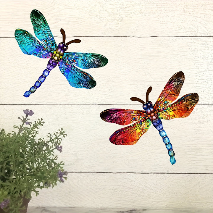 Vibrant Dragonfly Metal Wall Art – Artistic Outdoor Decoration-Orizon Depot