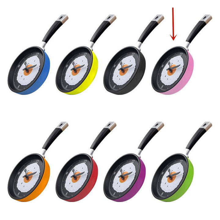 Silent Wall Clock with Fried Egg Pan Design-Orizon Depot