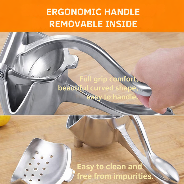 Stainless Steel Manual Citrus Juicer with Non-Slip Lever Grip