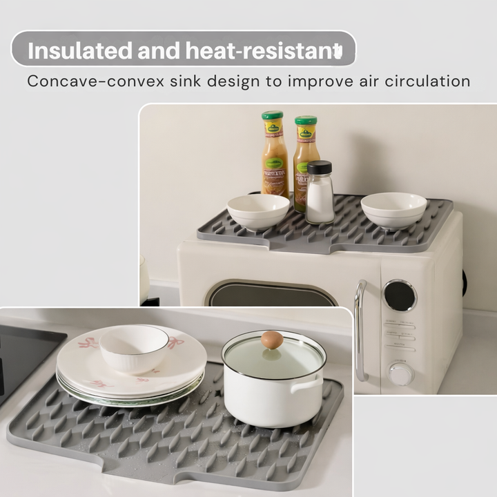 Fast-Drying Kitchen Mat | Sloped Design | Heat Resistant & No Puddles