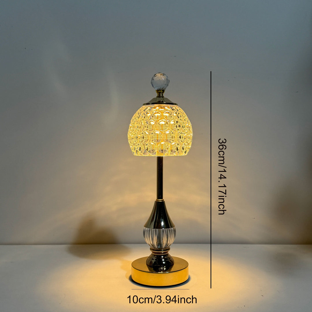 Rechargeable LED Bedside Table Lamp with Crystal Touch Design