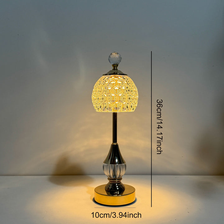 Rechargeable LED Bedside Table Lamp with Crystal Touch Design