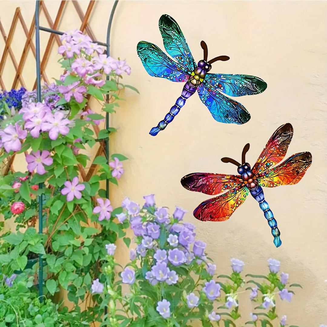 Vibrant Dragonfly Metal Wall Art – Artistic Outdoor Decoration-Orizon Depot