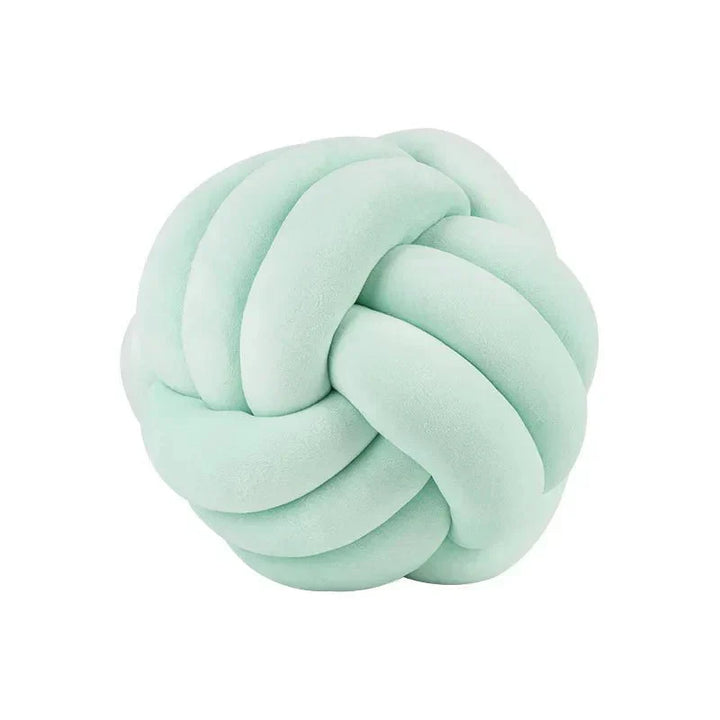 Soft Decorative Cushion with Knotted Ball in Suede Look-Orizon Depot