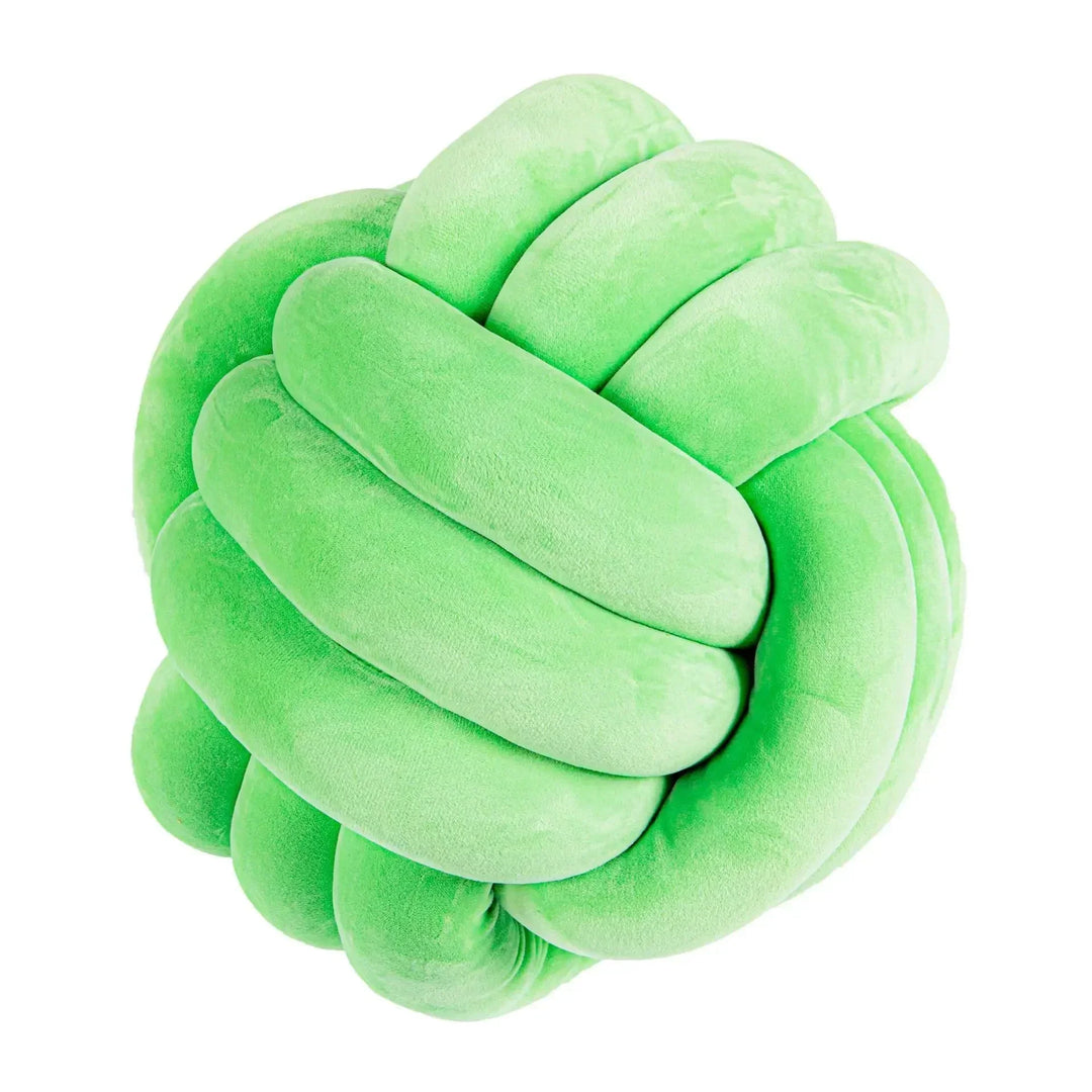 Soft Decorative Cushion with Knotted Ball in Suede Look-Orizon Depot