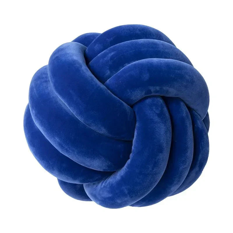 Soft Decorative Cushion with Knotted Ball in Suede Look-Orizon Depot