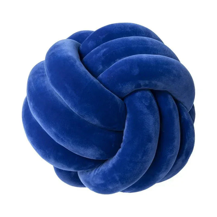 Soft Decorative Cushion with Knotted Ball in Suede Look-Orizon Depot