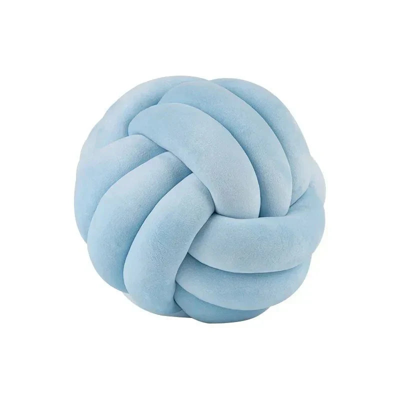 Soft Decorative Cushion with Knotted Ball in Suede Look-Orizon Depot