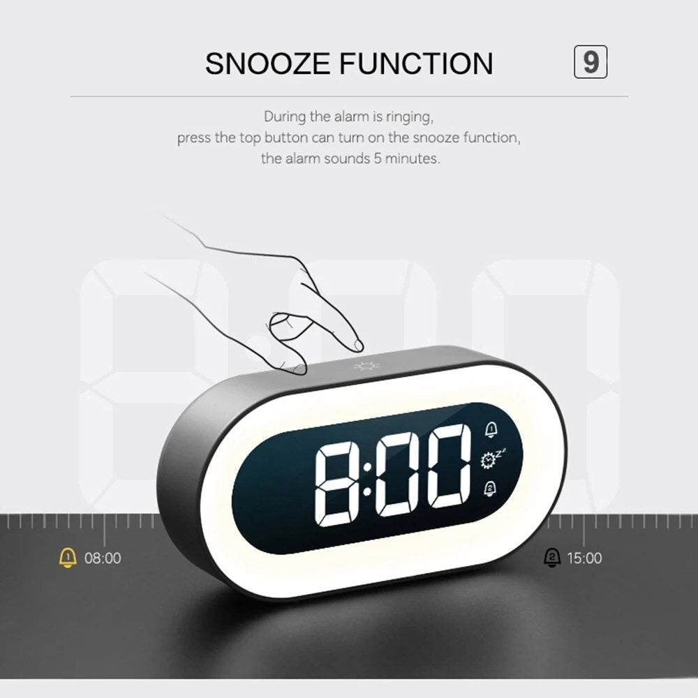 Digital Alarm Clock with Night Light - Lumino Features-Orizon Depot