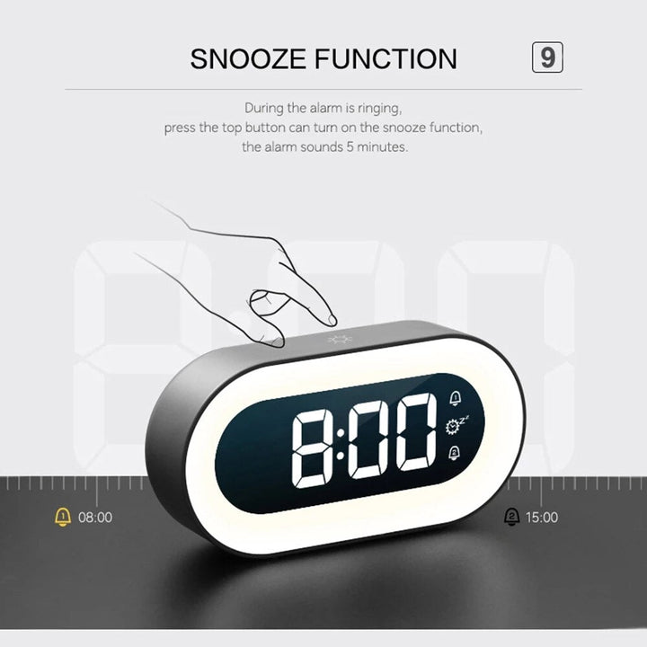 Digital Alarm Clock with Night Light - Lumino Features-Orizon Depot