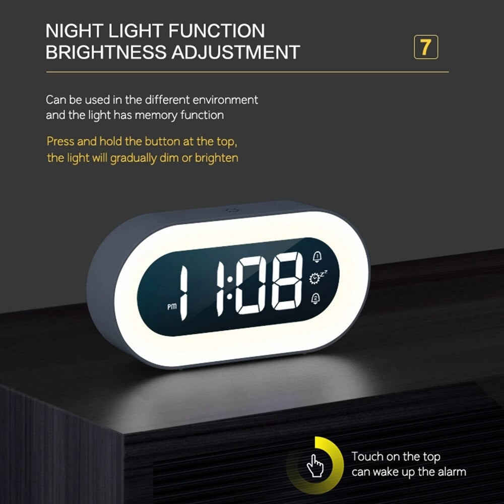 Digital Alarm Clock with Night Light - Lumino Features-Orizon Depot