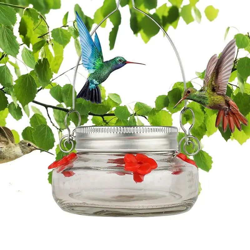 Clear Flower Shaped Hummingbird Feeder