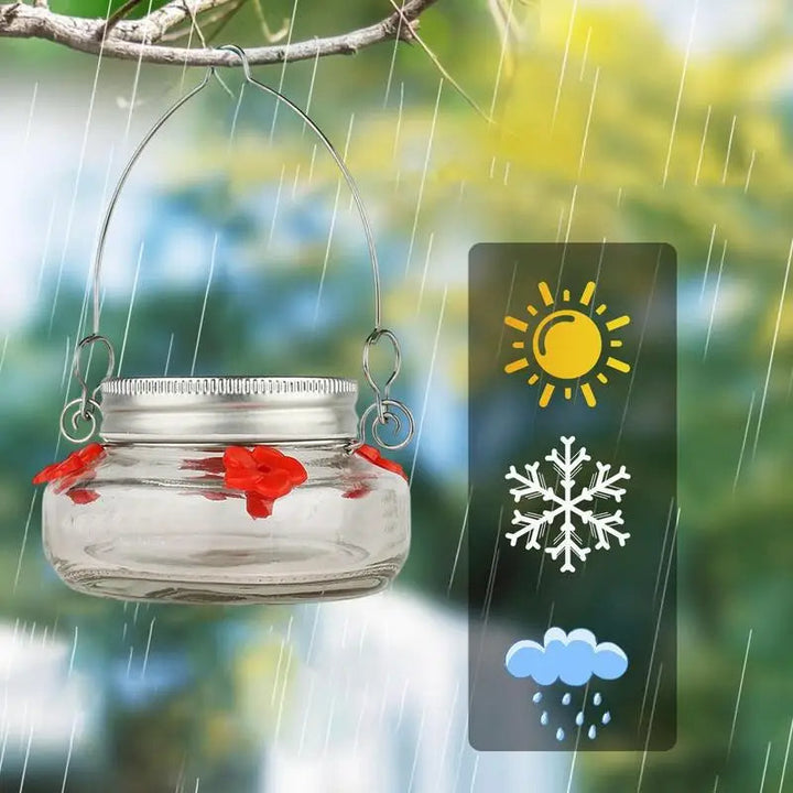 Clear Flower Shaped Hummingbird Feeder