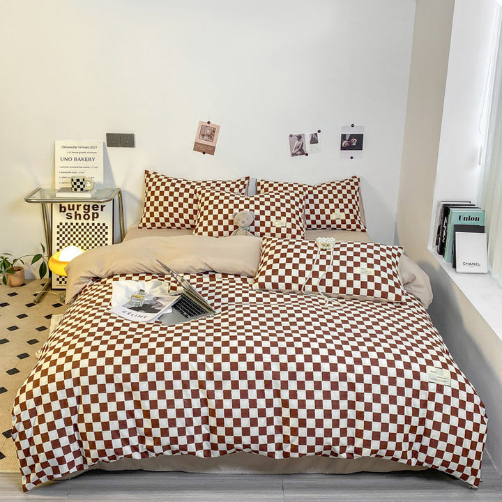 Patterned Grid Bedding Set for Stylish Home Decor-Orizon Depot