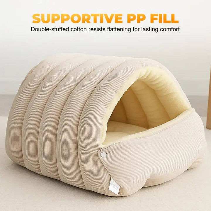 Washable Winter Closed Cat Bed with Removable Cover