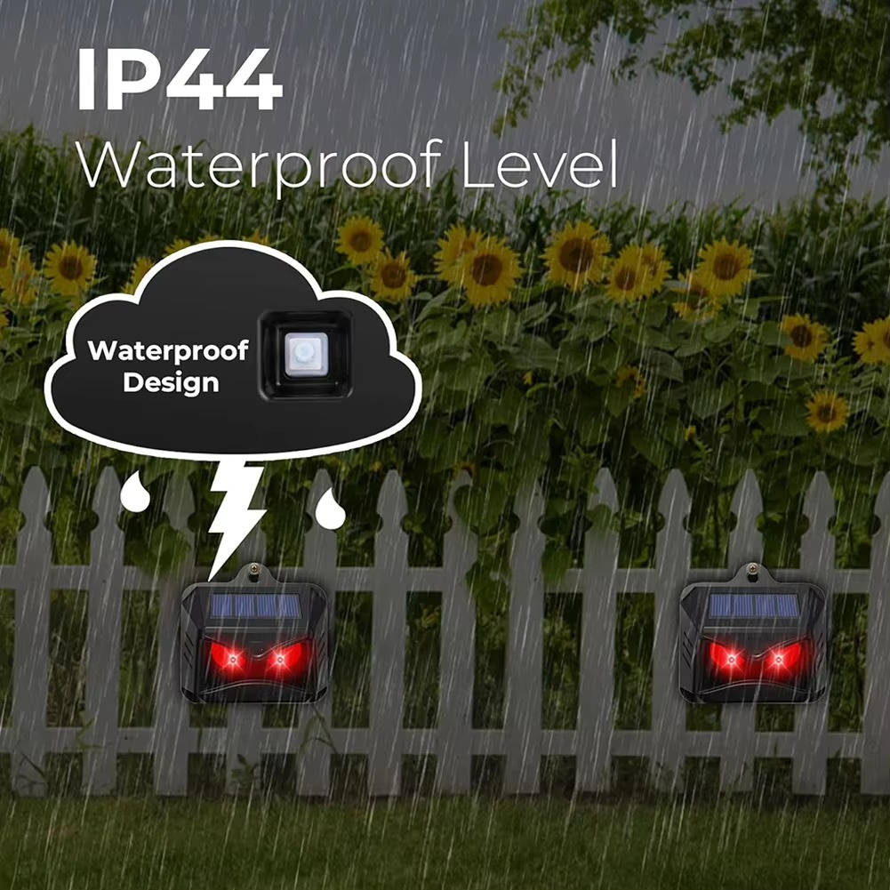 2-Pack Solar Ultrasonic Animal Repellent Devices