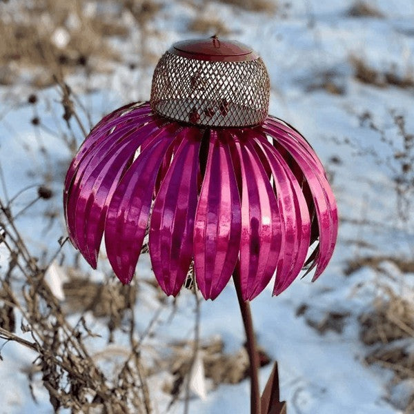 SEO Title: Coneflower-Shaped Bird Feeder for Backyard Birdwatching