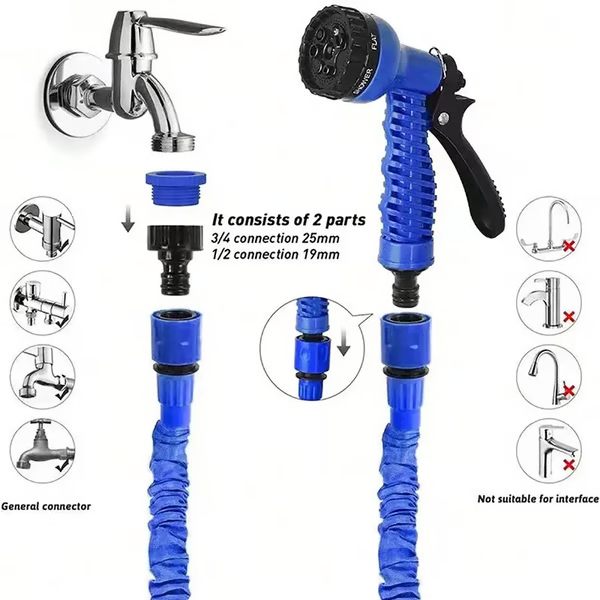 Expandable Garden Water Hose - Durable, Lightweight, and Flexible