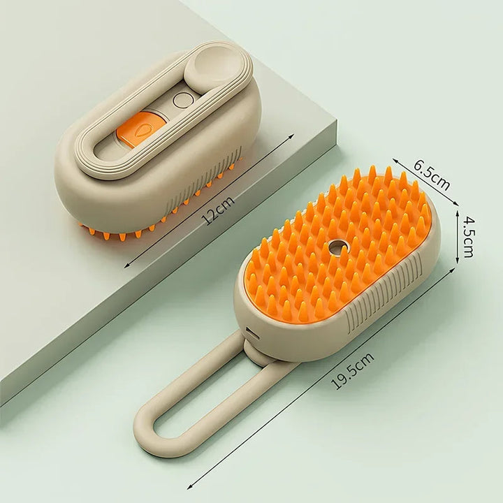 3-in-1 Pet Grooming Brush with Steam Cleaning Function