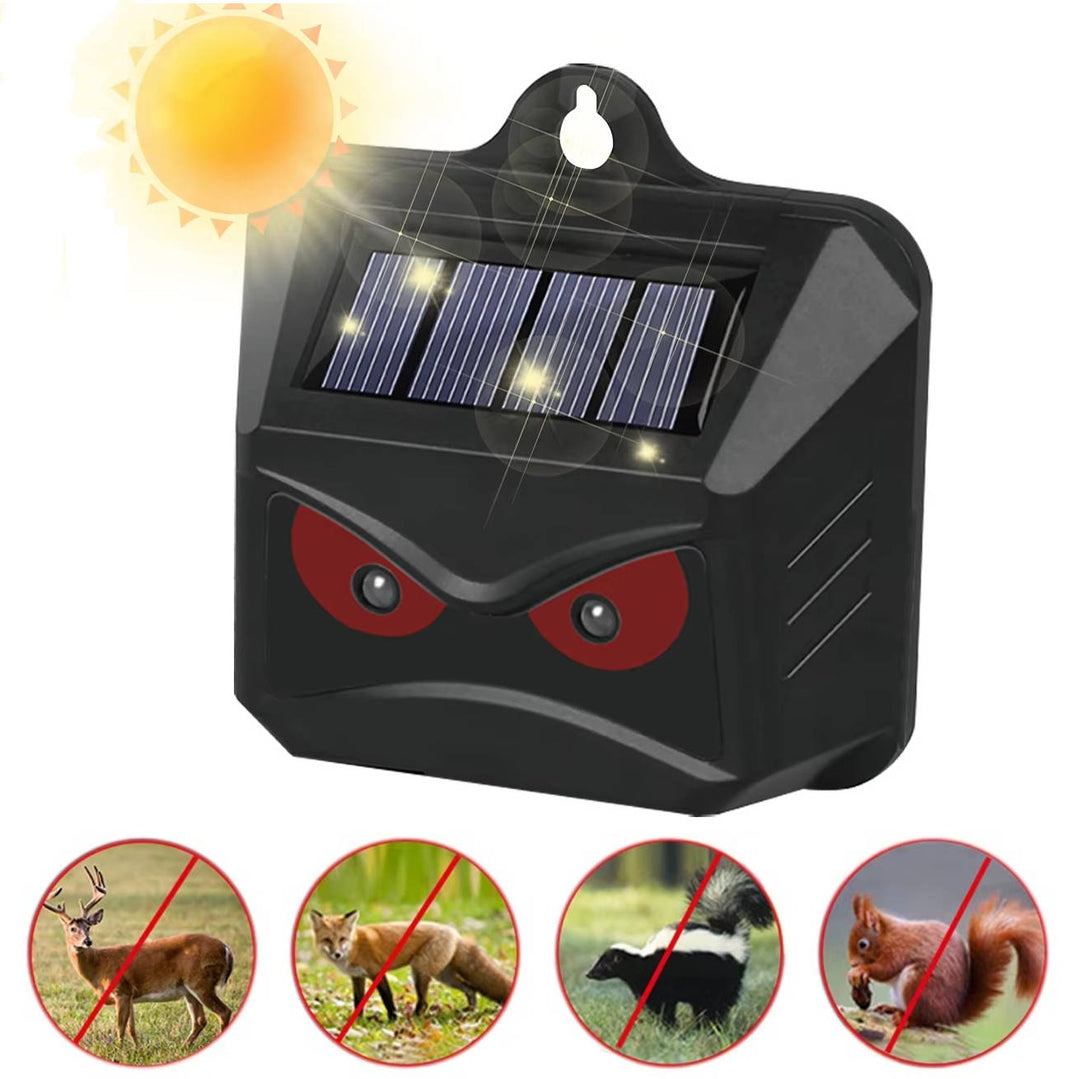 2-Pack Solar Ultrasonic Animal Repellent Devices