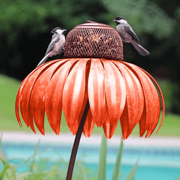 SEO Title: Coneflower-Shaped Bird Feeder for Backyard Birdwatching