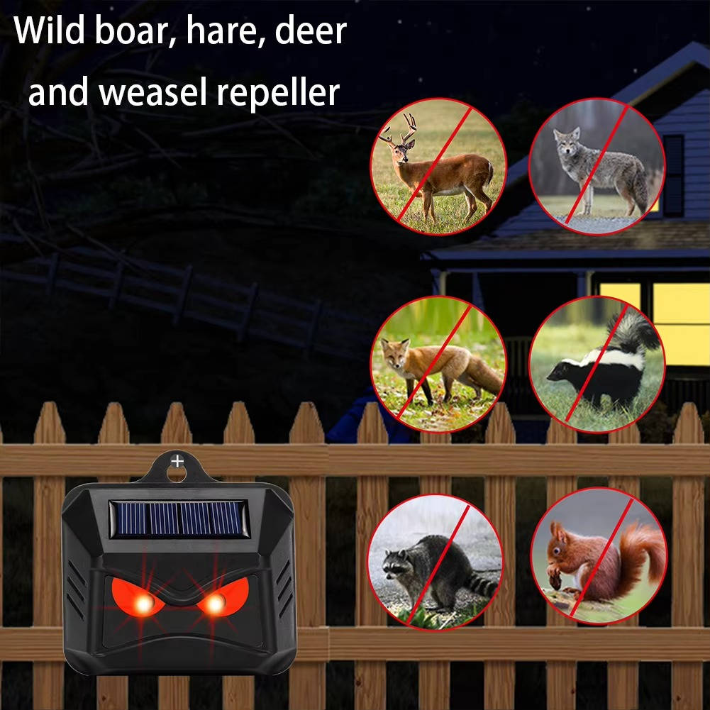 2-Pack Solar Ultrasonic Animal Repellent Devices