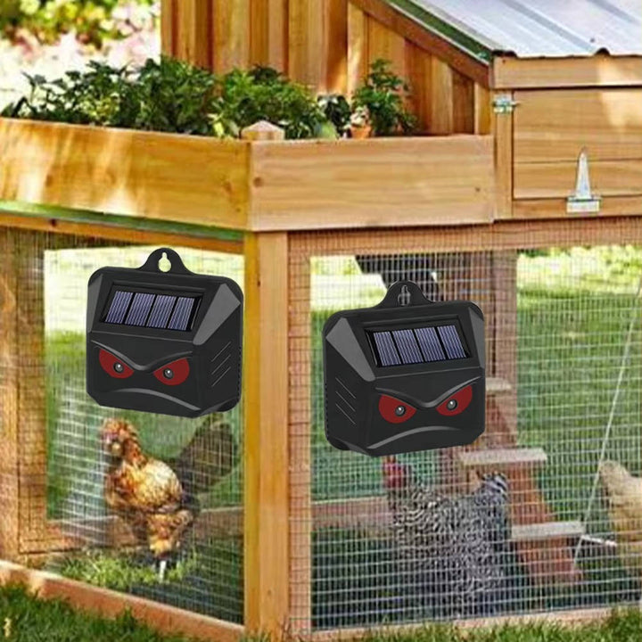 2-Pack Solar Ultrasonic Animal Repellent Devices