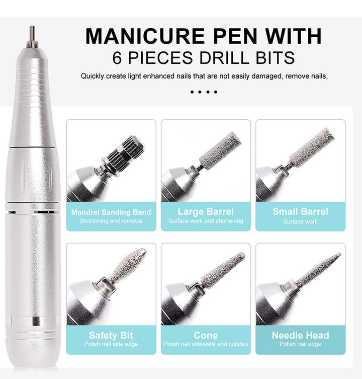 Professional 45000RPM Portable Electric Nail File with Rechargeable Battery-Orizon Depot