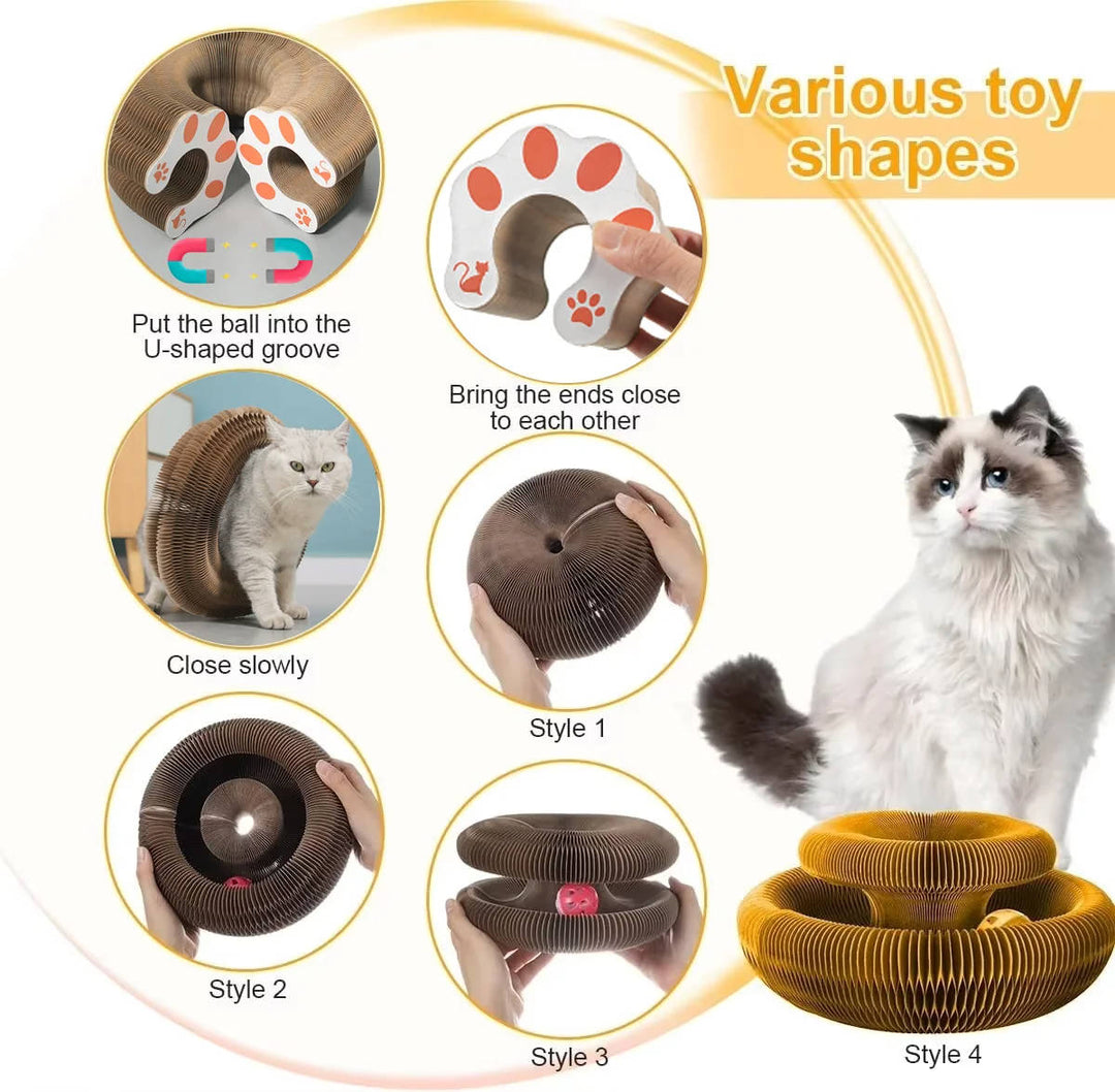 Cat Scratcher with Interactive Ball Track Toy
