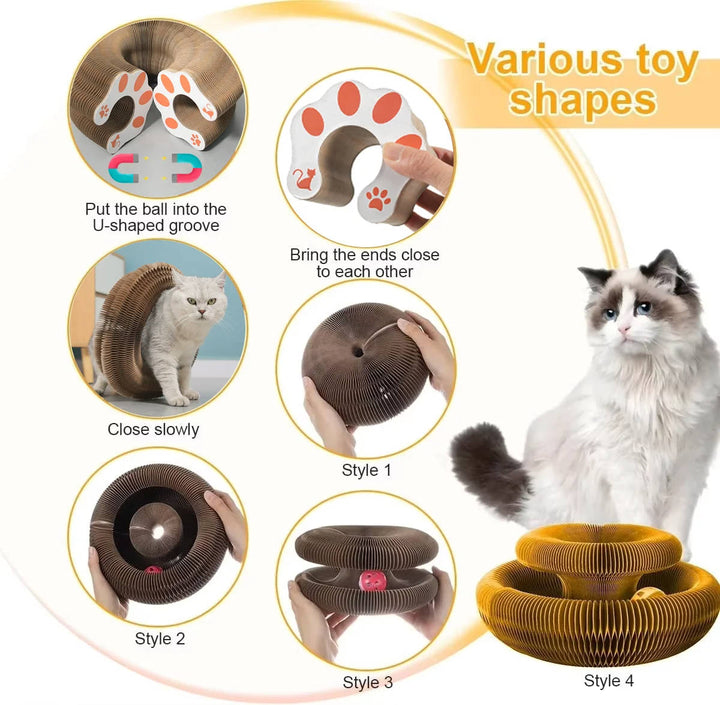 Cat Scratcher with Interactive Ball Track Toy