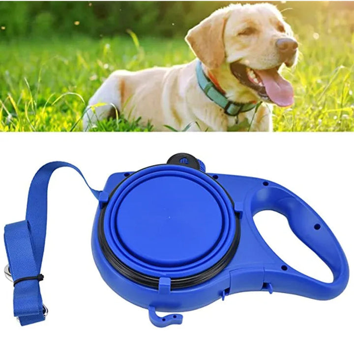 4-in-1 Multifunctional Dog Leash with Water Bottle and Food Bowl