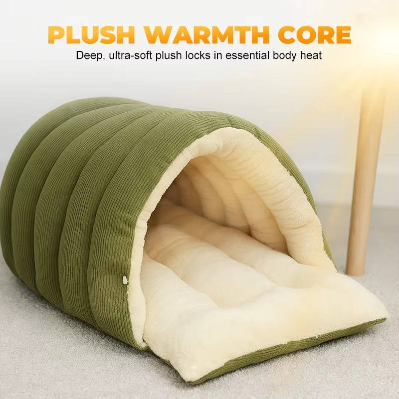 Washable Winter Closed Cat Bed with Removable Cover