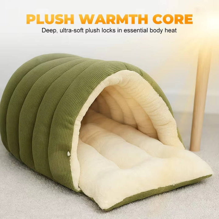 Washable Winter Closed Cat Bed with Removable Cover