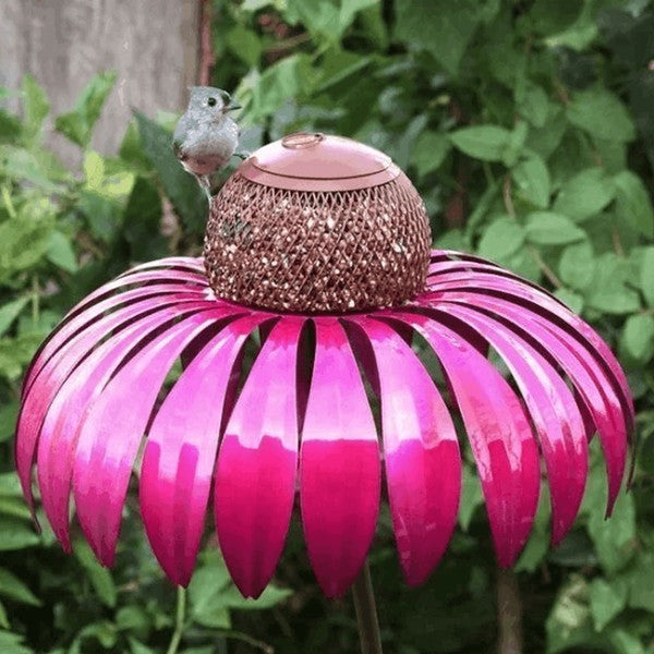 SEO Title: Coneflower-Shaped Bird Feeder for Backyard Birdwatching