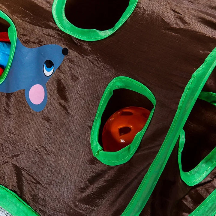 Interactive 9-Hole Cat Game with Mice for Fun Playtime