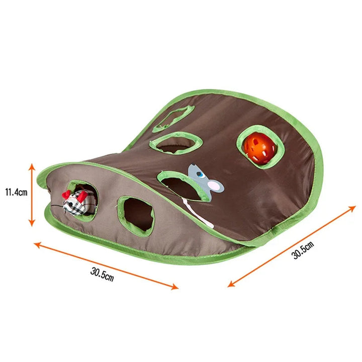 Interactive 9-Hole Cat Game with Mice for Fun Playtime