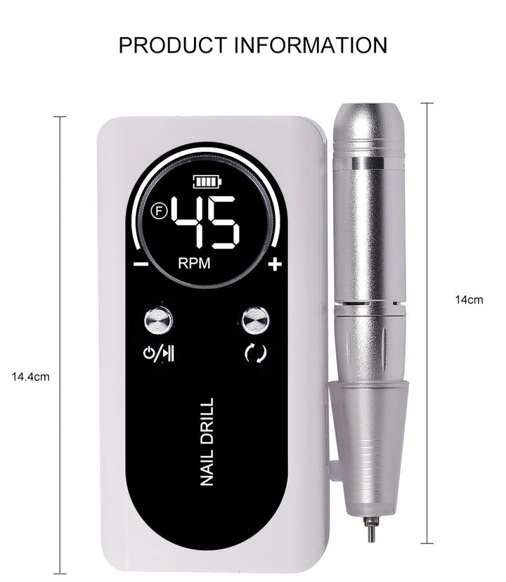 Professional 45000RPM Portable Electric Nail File with Rechargeable Battery-Orizon Depot