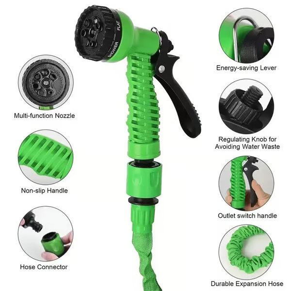 Expandable Garden Water Hose - Durable, Lightweight, and Flexible