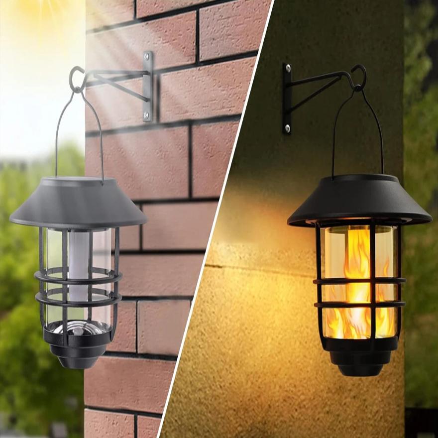 Solar Wireless Waterproof Flickering Sun Flame Lantern Light-Orizon Depot
