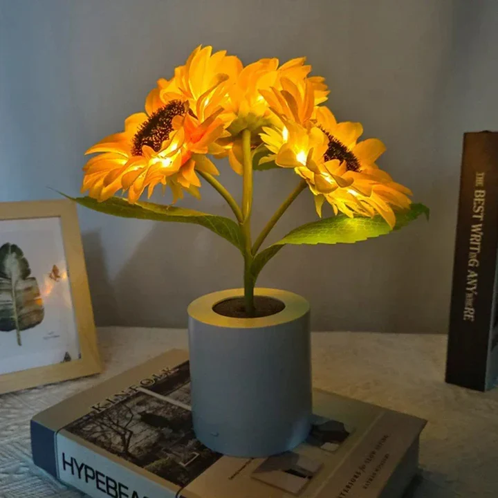 Rechargeable Sunflower Night Light for Kids and Nursery Decor-Orizon Depot