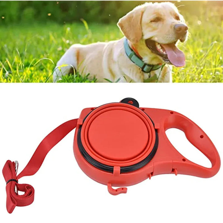 4-in-1 Multifunctional Dog Leash with Water Bottle and Food Bowl