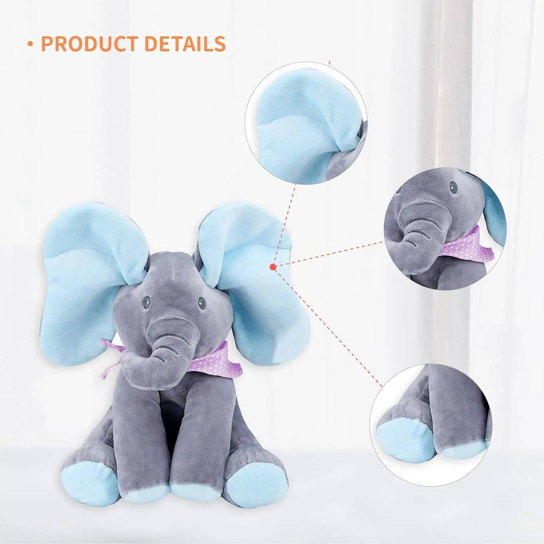 Interactive Peek-a-Boo Elephant Plush Toy for Kids